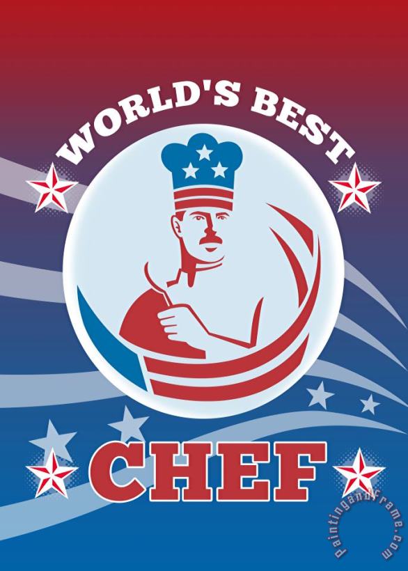 Collection 10 World's Best American Chef Greeting Card Poster Art Painting
