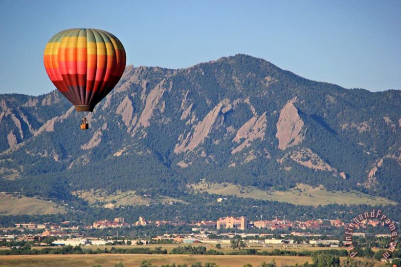 Balloon Over Flatirons and CU painting - Collection 14 Balloon Over Flatirons and CU Art Print