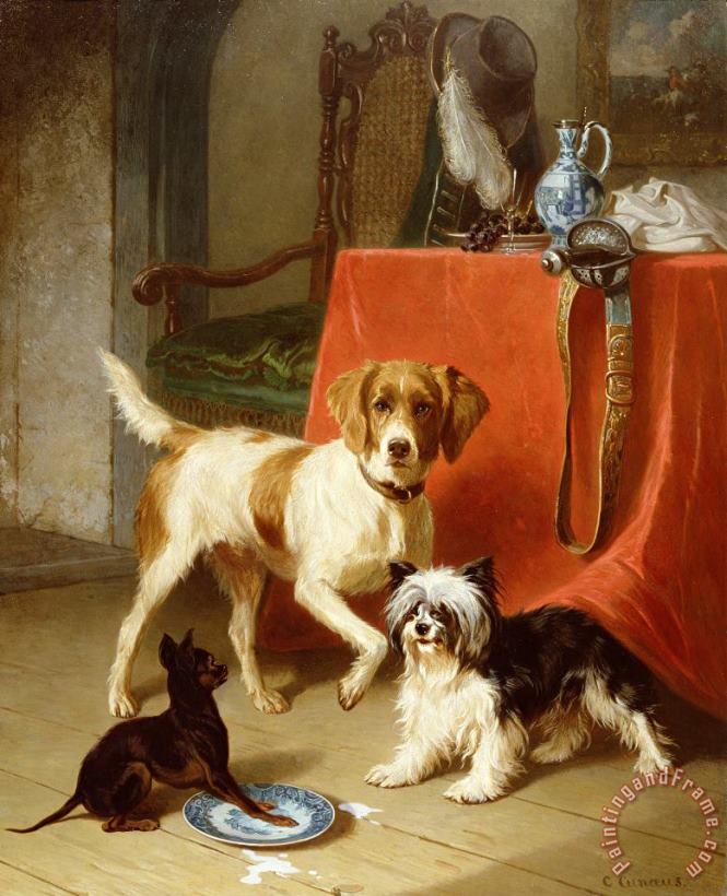 Three dogs painting - Conradyn Cunaeus Three dogs Art Print
