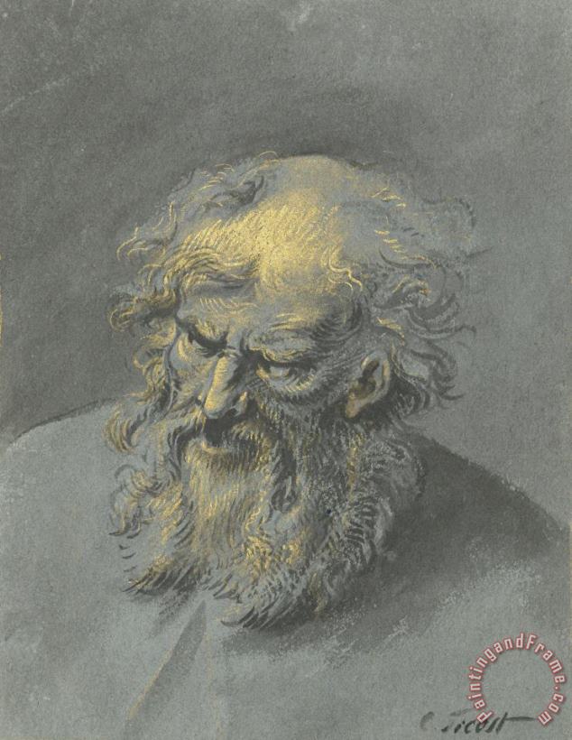 Cornelis Troost Kop Van Een Oude Man Met Baard (een Apostel of Filosoof) Art Painting