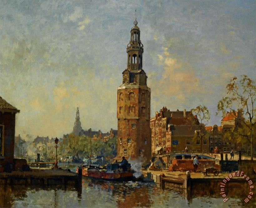 A View of The Montelbaanstoren Amsterdam painting - Cornelis Vreedenburgh A View of The Montelbaanstoren Amsterdam Art Print