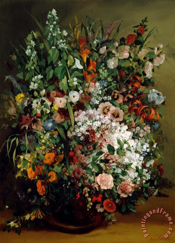 Bouquet of Flowers in a Vase painting - Courbet, Gustave Bouquet of Flowers in a Vase Art Print