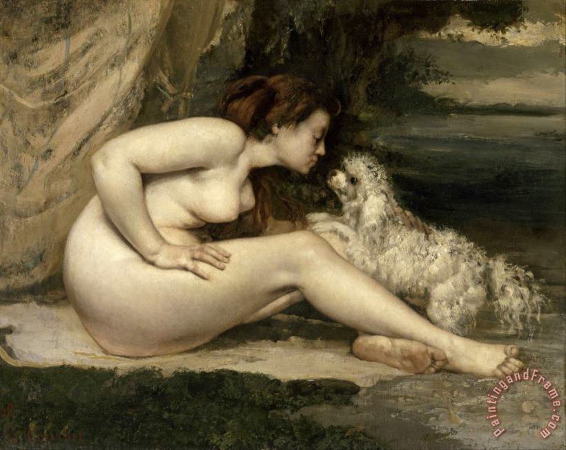 Courbet, Gustave Nude Woman with a Dog Art Print