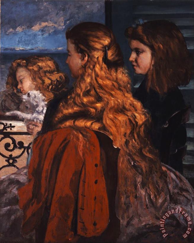 Courbet, Gustave Three Young Englishwomen by a Window Art Painting