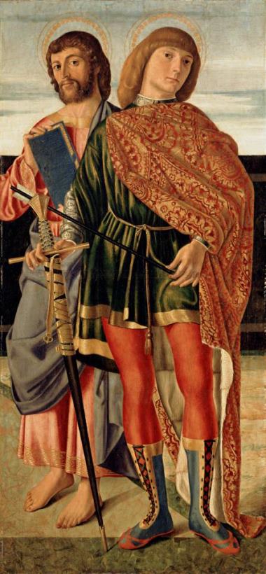 St Matthew and St Sebastian painting - Cristoforo Caselli St Matthew and St Sebastian Art Print