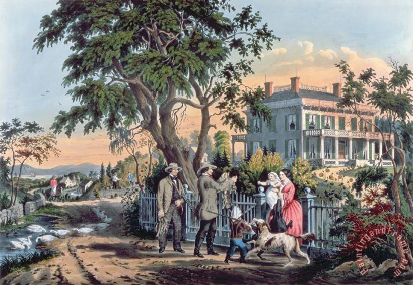 Currier and Ives After the Hunt Art Painting