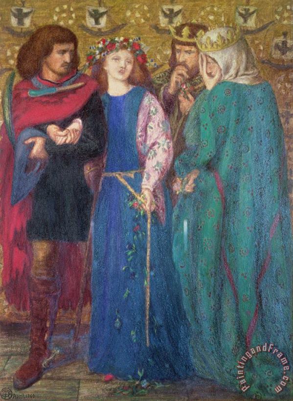  Horatio Discovering the Madness of Ophelia painting - Dante Charles Gabriel Rossetti  Horatio Discovering the Madness of Ophelia Art Print