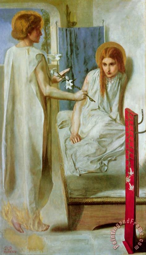 The Annunciation painting - Dante Gabriel Rossetti The Annunciation Art Print