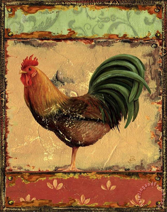 Rooster Portraits IV painting - Daphne Brissonnet Rooster Portraits IV Art Print