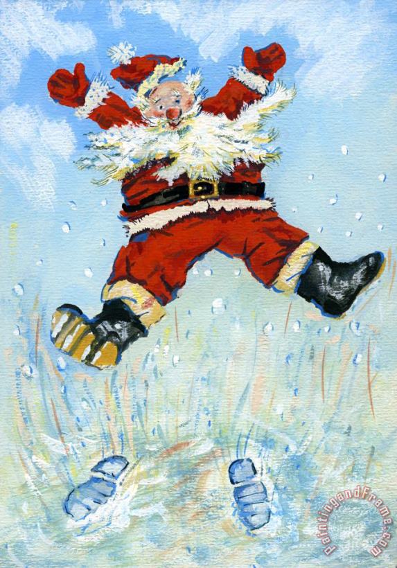 Happy Santa painting - David Cooke Happy Santa Art Print
