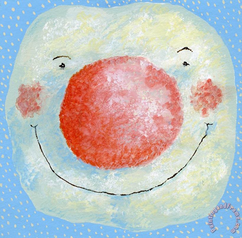 Smiling Snowman painting - David Cooke Smiling Snowman Art Print
