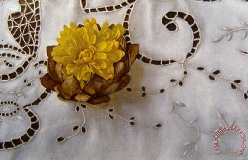 Lotus, Mum And Lace painting - David Hardy Lotus, Mum And Lace Art Print
