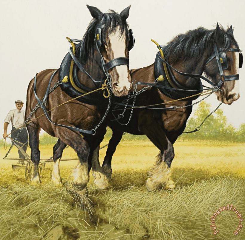 Farm Horses painting - David Nockels Farm Horses Art Print