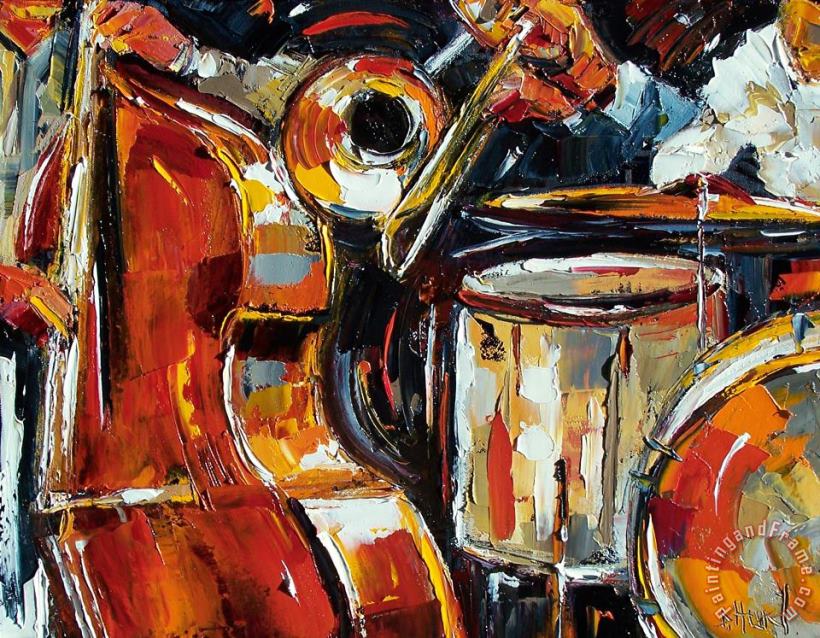 Debra Hurd Bone Bass and Drums Art Painting