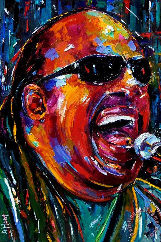 Stevie Wonder painting - Debra Hurd Stevie Wonder Art Print