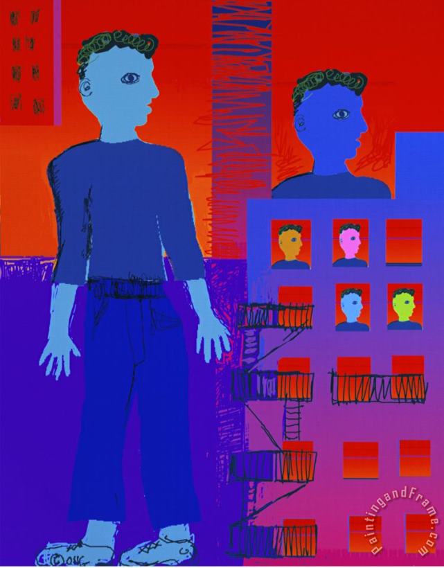 Diana Ong Boys in The City Art Painting