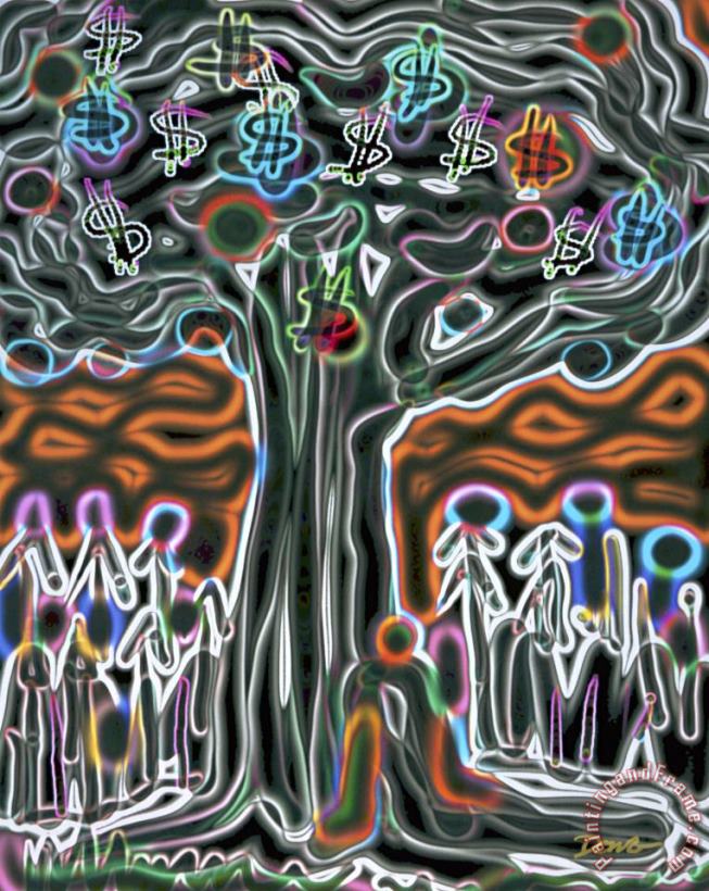 Money Tree painting - Diana Ong Money Tree Art Print