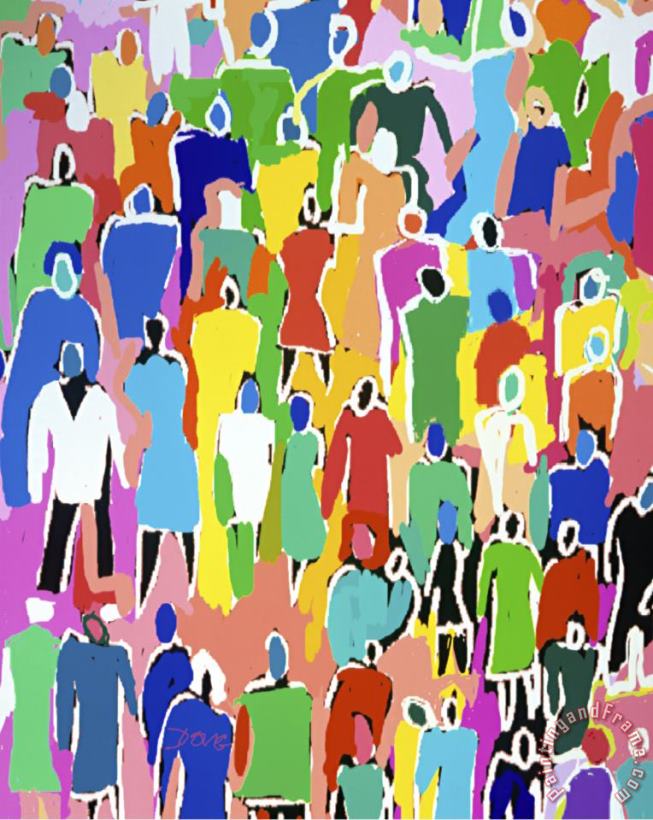 Pink Crowd painting - Diana Ong Pink Crowd Art Print