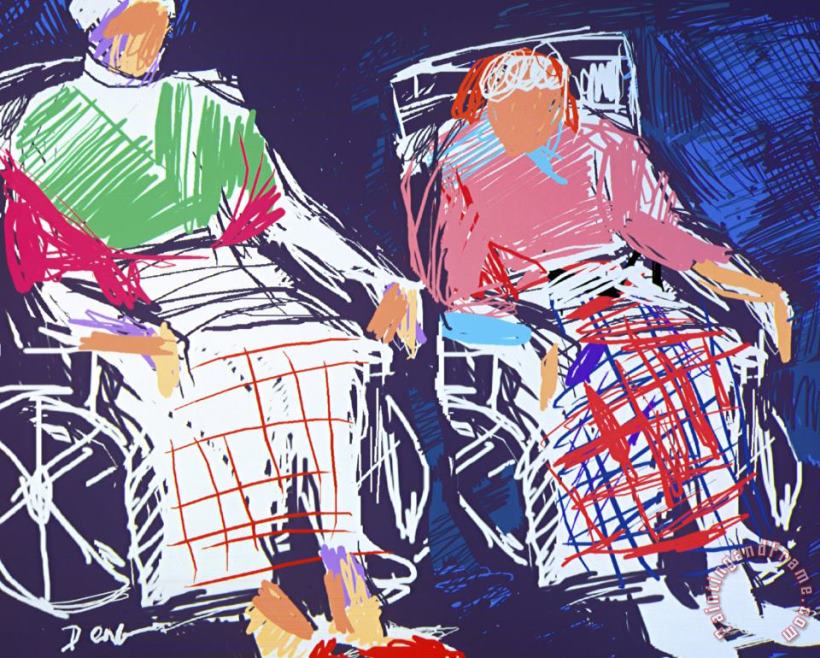 Wheelchair painting - Diana Ong Wheelchair Art Print