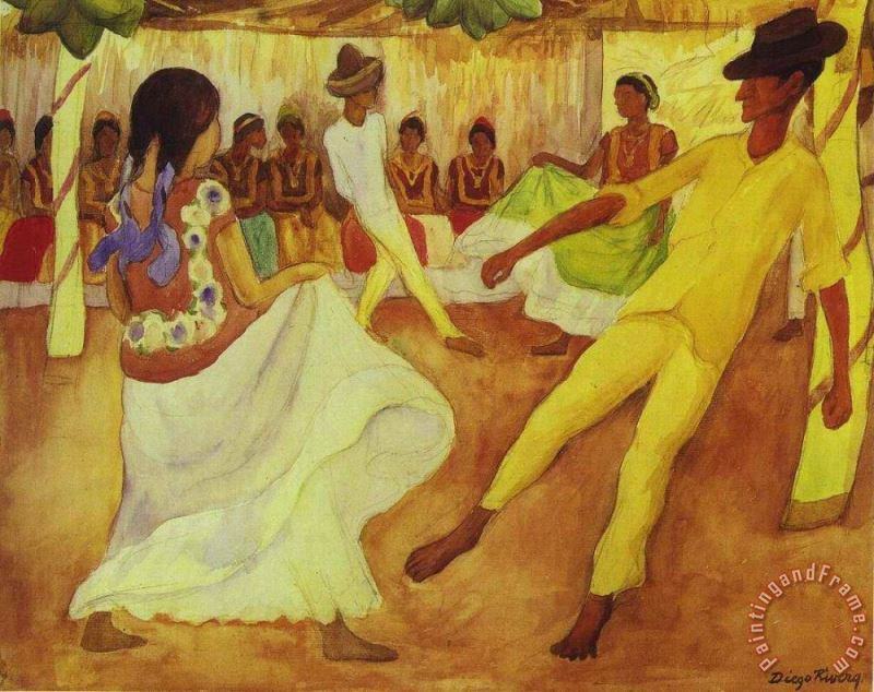 Baile En Tehauntepec painting - Diego Rivera Baile En Tehauntepec Art Print