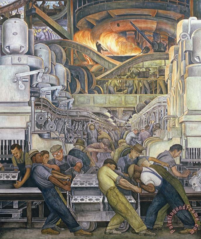 Detroit Industry North Wall painting - Diego Rivera Detroit Industry North Wall Art Print