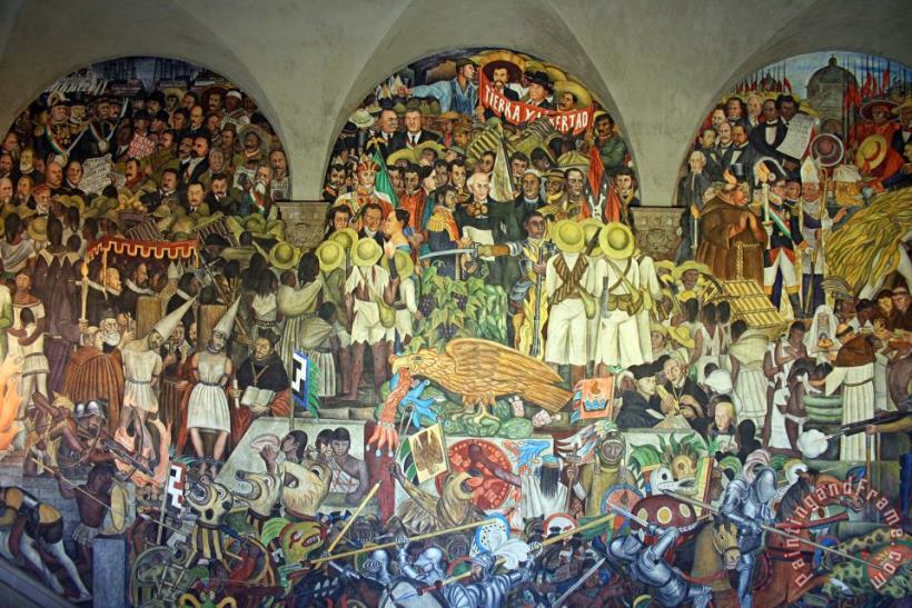 History of Mexico painting - Diego Rivera History of Mexico Art Print