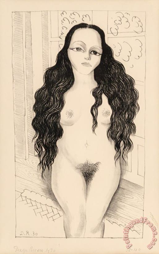 Diego Rivera Nude with Long Hair (dolores Olmedo), 1930 Art Painting
