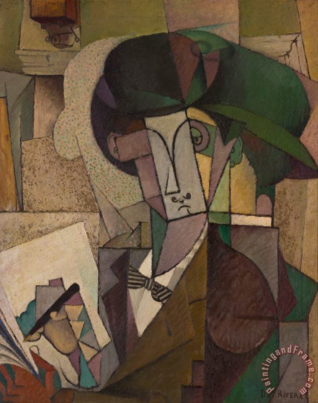 Diego Rivera Young Man with a Fountain Pen Art Painting