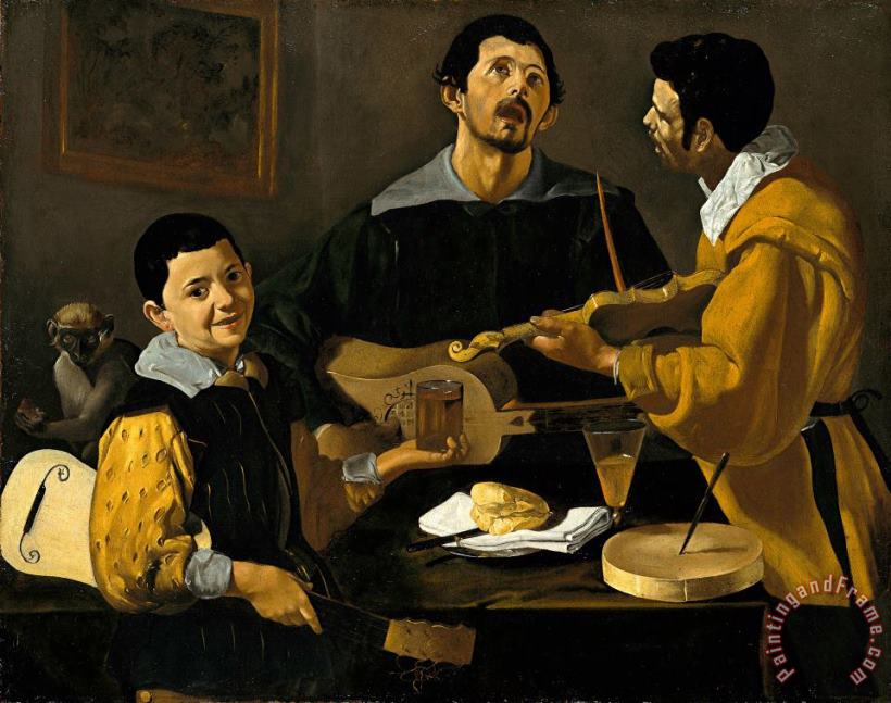 Diego Rodriguez de Silva y Velazquez The Three Musicians Art Print