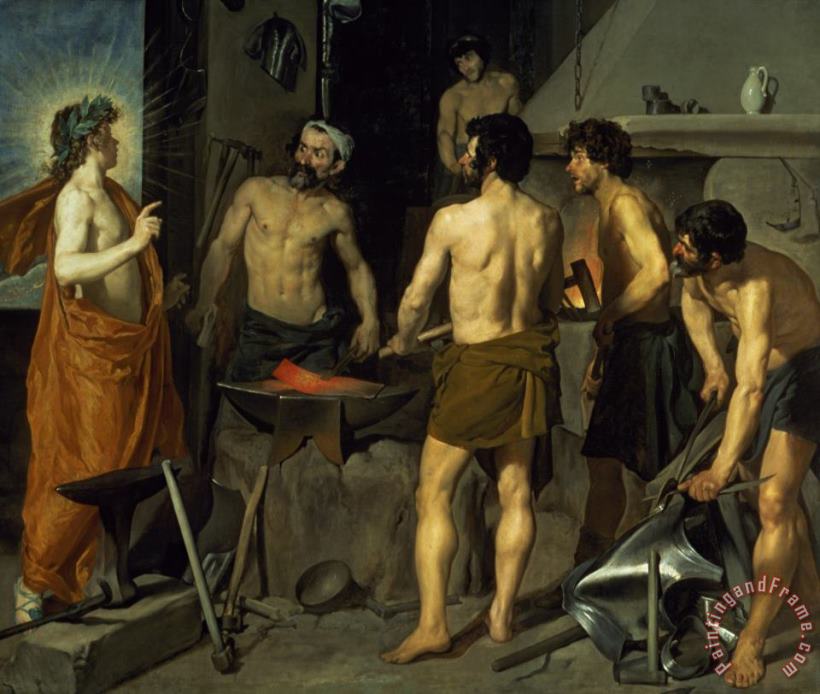 The Forge of Vulcan painting - Diego Velazquez The Forge of Vulcan Art Print