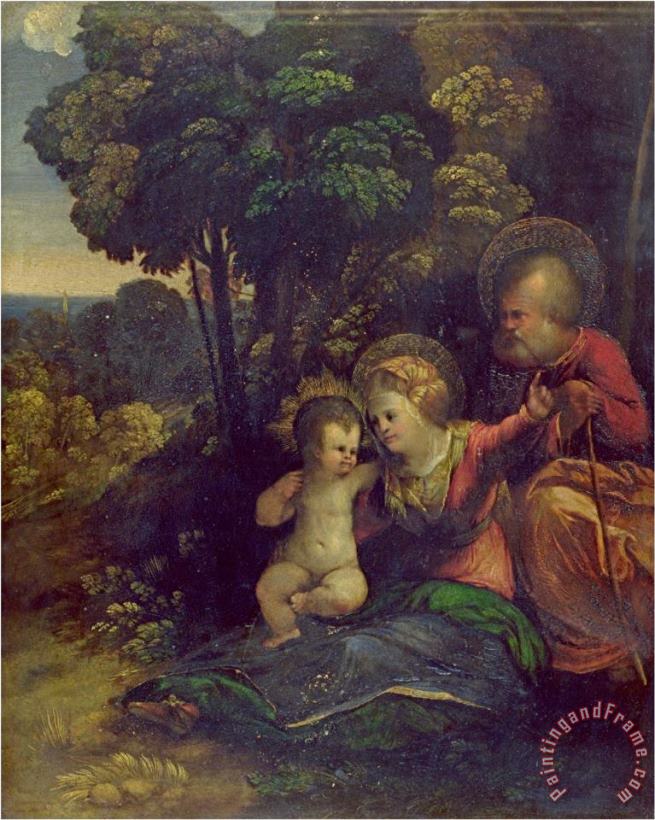 Rest During The Flight Into Egypt C 1510 12 painting - Dosso Dossi Rest During The Flight Into Egypt C 1510 12 Art Print