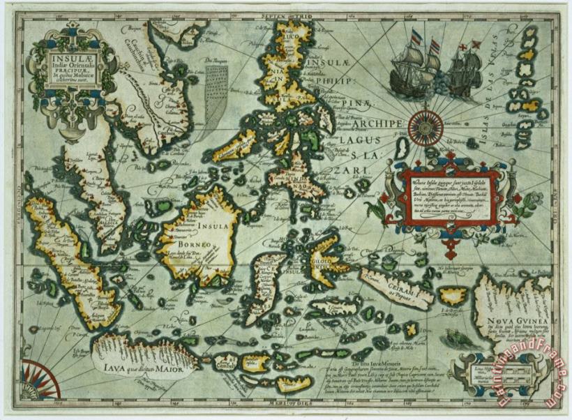 Dutch School Map of the East Indies Art Painting