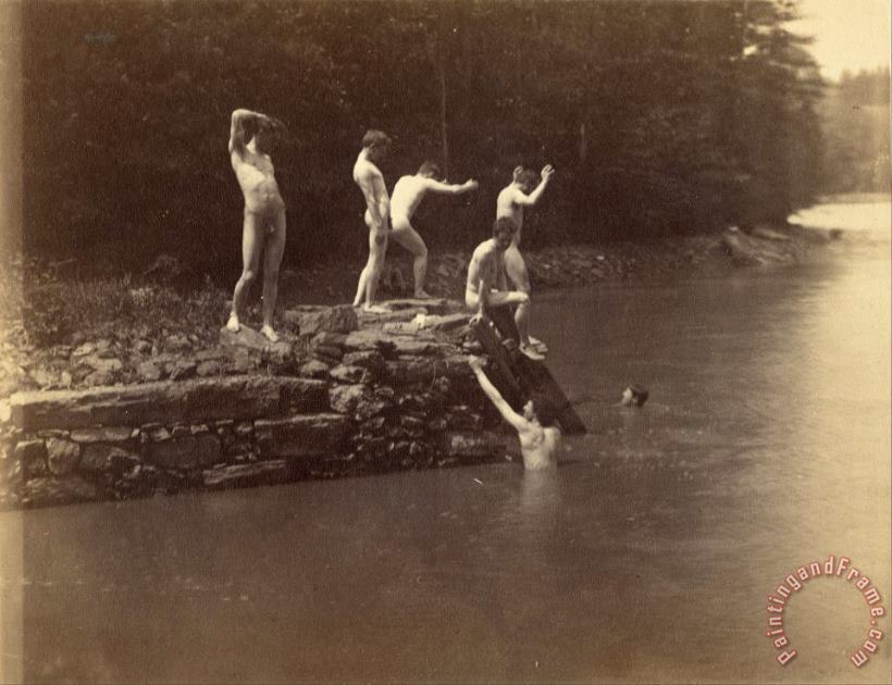 Eadweard J. Muybridge Eakins's Students at The The Swimming Hole Art Print
