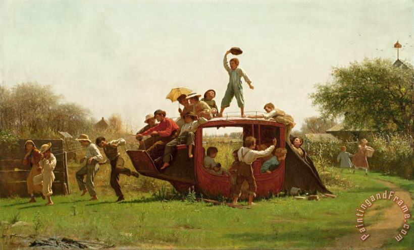 Eastman Johnson The Old Stagecoach Art Painting