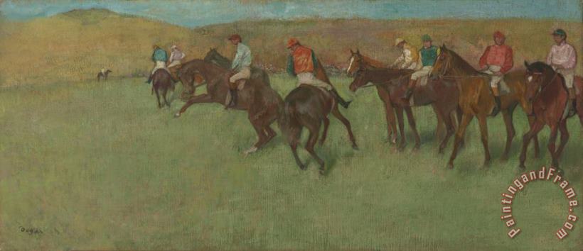 Edgar Degas At The Races: Before The Start Art Painting
