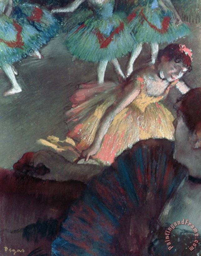 Ballerina and Lady with a Fan painting - Edgar Degas Ballerina and Lady with a Fan Art Print