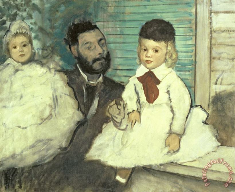 Edgar Degas Comte Le Pic and his Sons Art Painting
