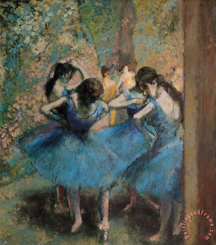 Edgar Degas Dancers in blue Art Print