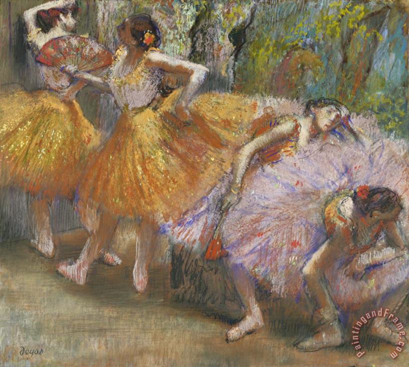 Edgar Degas Dancers with Fans Art Painting