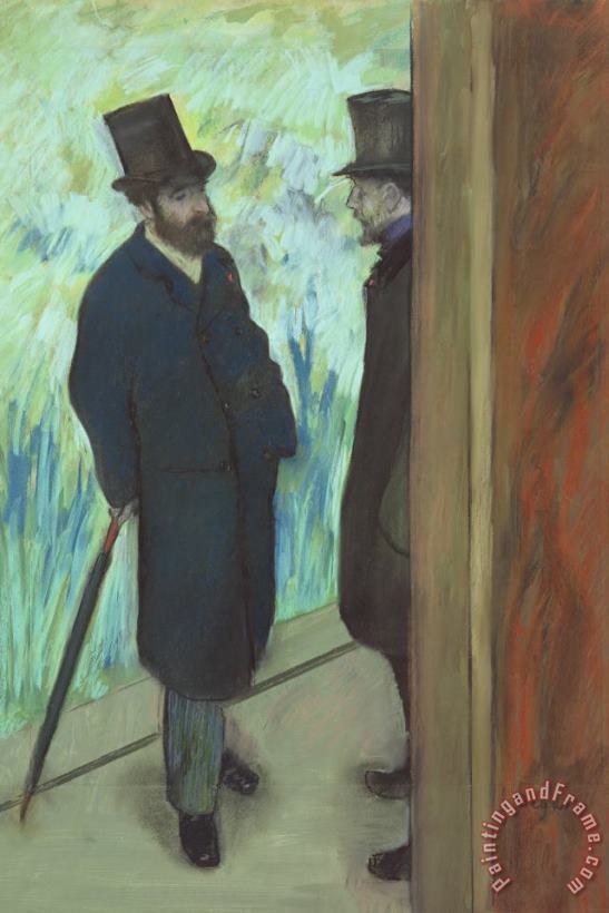 Edgar Degas Friends at The Theatre, Ludovic Halevy (1834 1908) And Albert Cave (1832 1910) Art Print