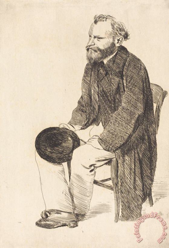 Edgar Degas Manet Seated, Turned to The Left (manet Assis, Tourne a Gauche) Art Painting