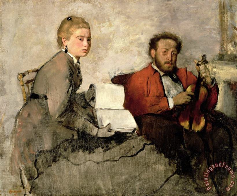 Edgar Degas Violinist and Young Woman Art Painting