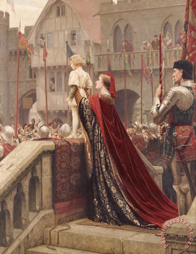 Edmund Blair Leighton A Little Prince Likely In Time To Bless A Royal Throne Art Painting