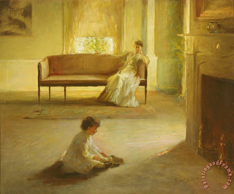 Edmund Charles Tarbell Interior with Mother and Child Art Print