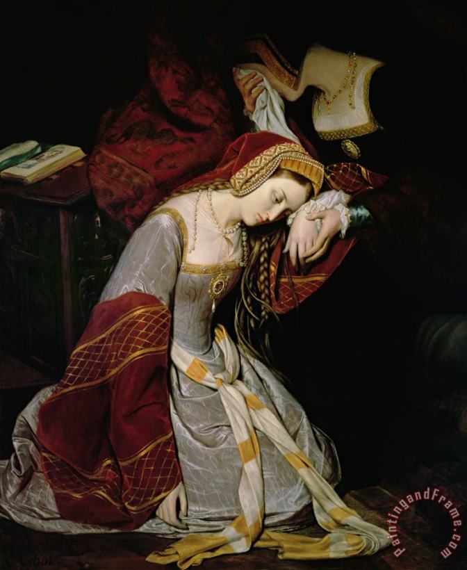 Anne Boleyn in the Tower painting - Edouard Cibot Anne Boleyn in the Tower Art Print