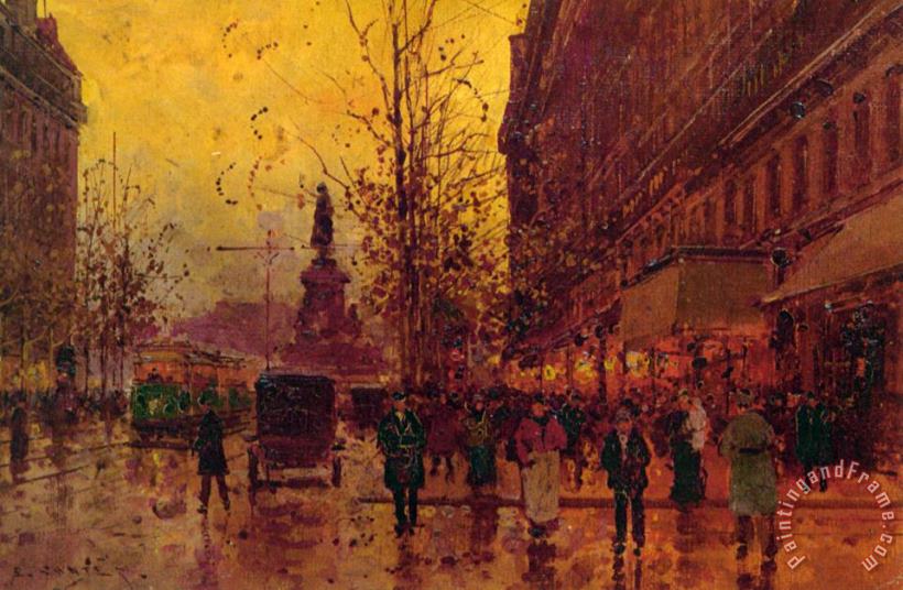 Edouard Leon Cortes Le Place De La Republique, Paris Art Painting