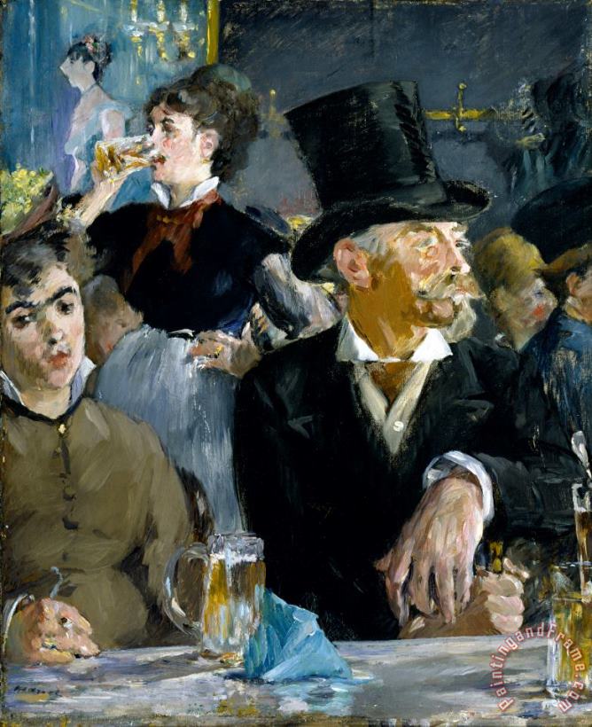 Edouard Manet At The Cafe Art Print