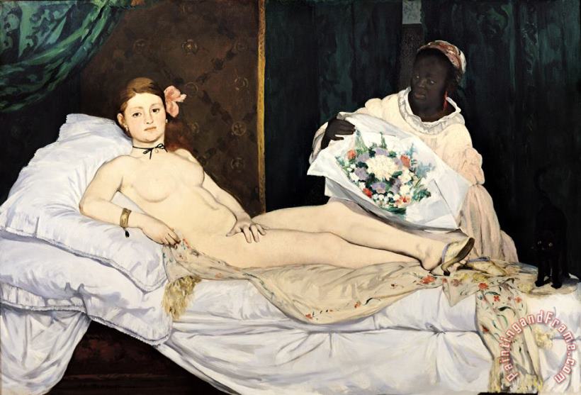 Olympia painting - Edouard Manet Olympia Art Print