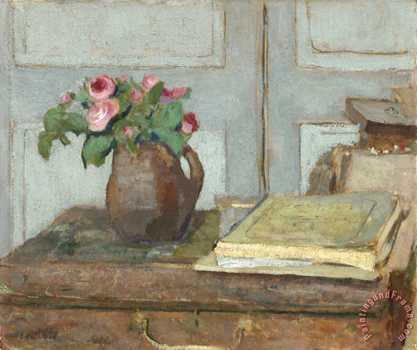 Edouard Vuillard The Artist's Paint Box And Moss Roses Art Print