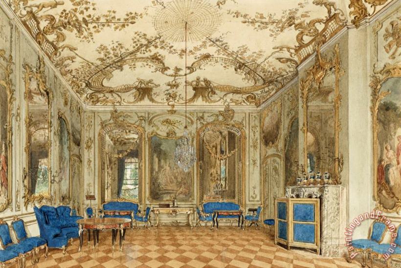 Concert Room of Sanssouci Palace, Potsdam, Germany painting - Eduard Gaertner Concert Room of Sanssouci Palace, Potsdam, Germany Art Print